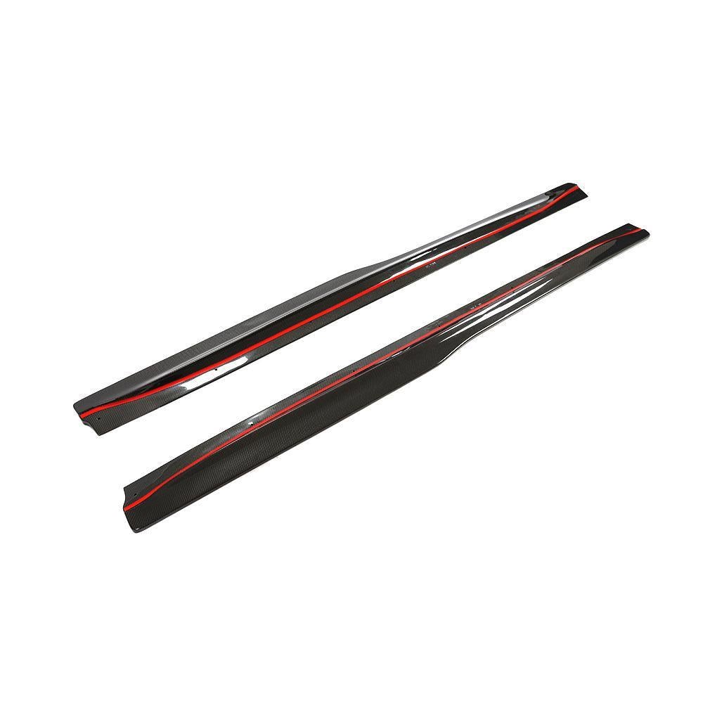 PSM Style Carbon Fibre Side Skirts Extension for BMW F82 F83 M4 14-20-Carbon Factory