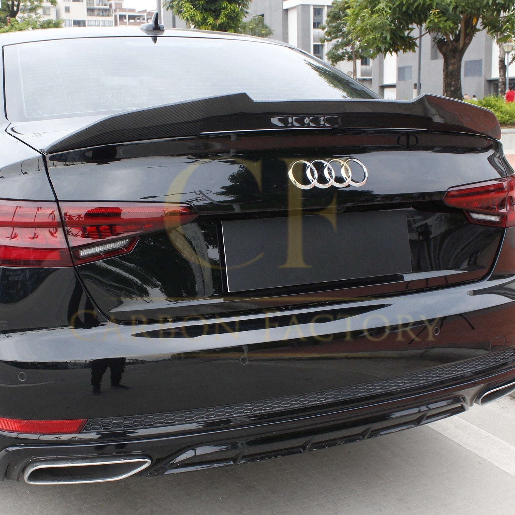 PSM Style Pre-Preg Carbon Fibre Boot Spoiler for Audi A4 S4 B9 16-22-Carbon Factory