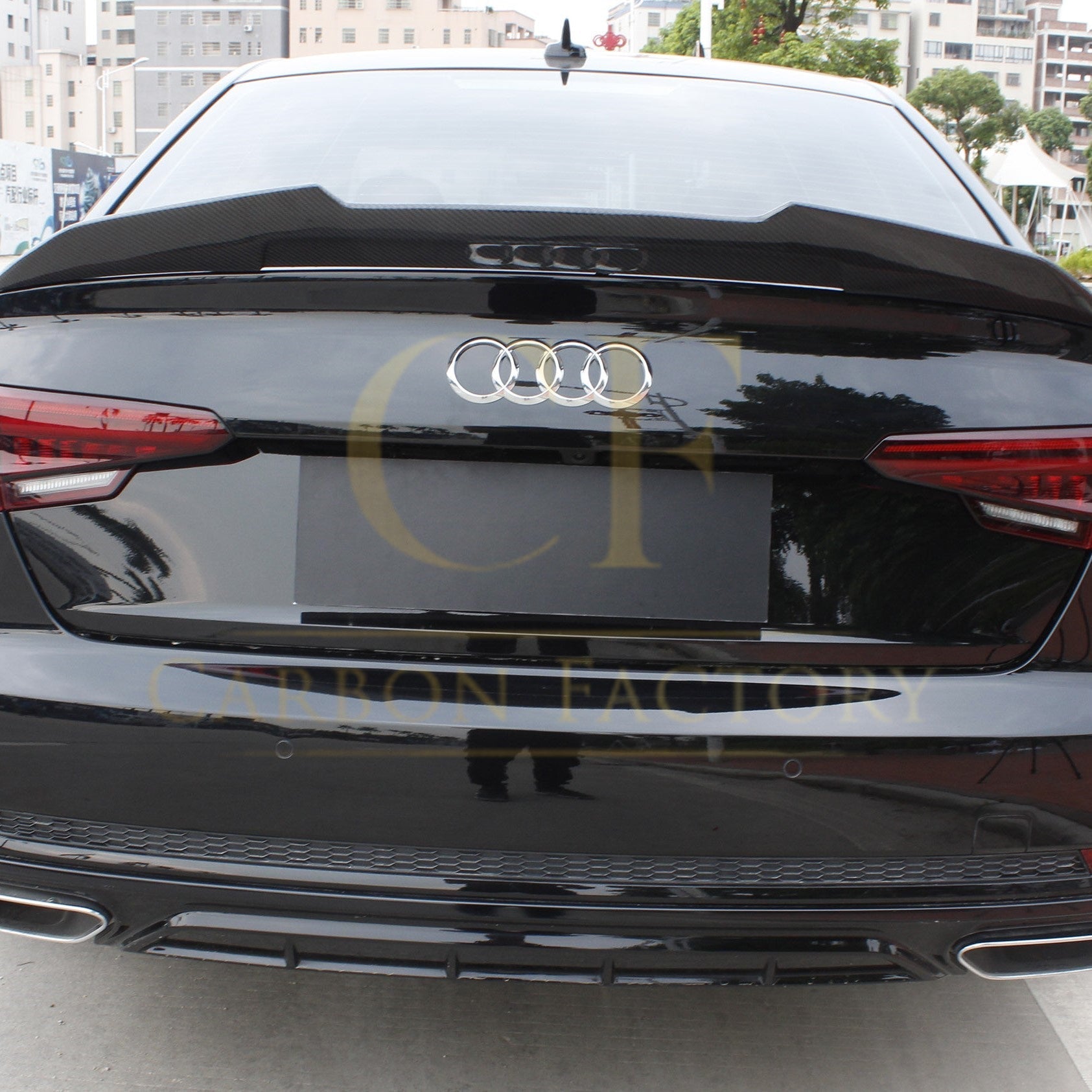 PSM Style Pre-Preg Carbon Fibre Boot Spoiler for Audi A4 S4 B9 16-22-Carbon Factory