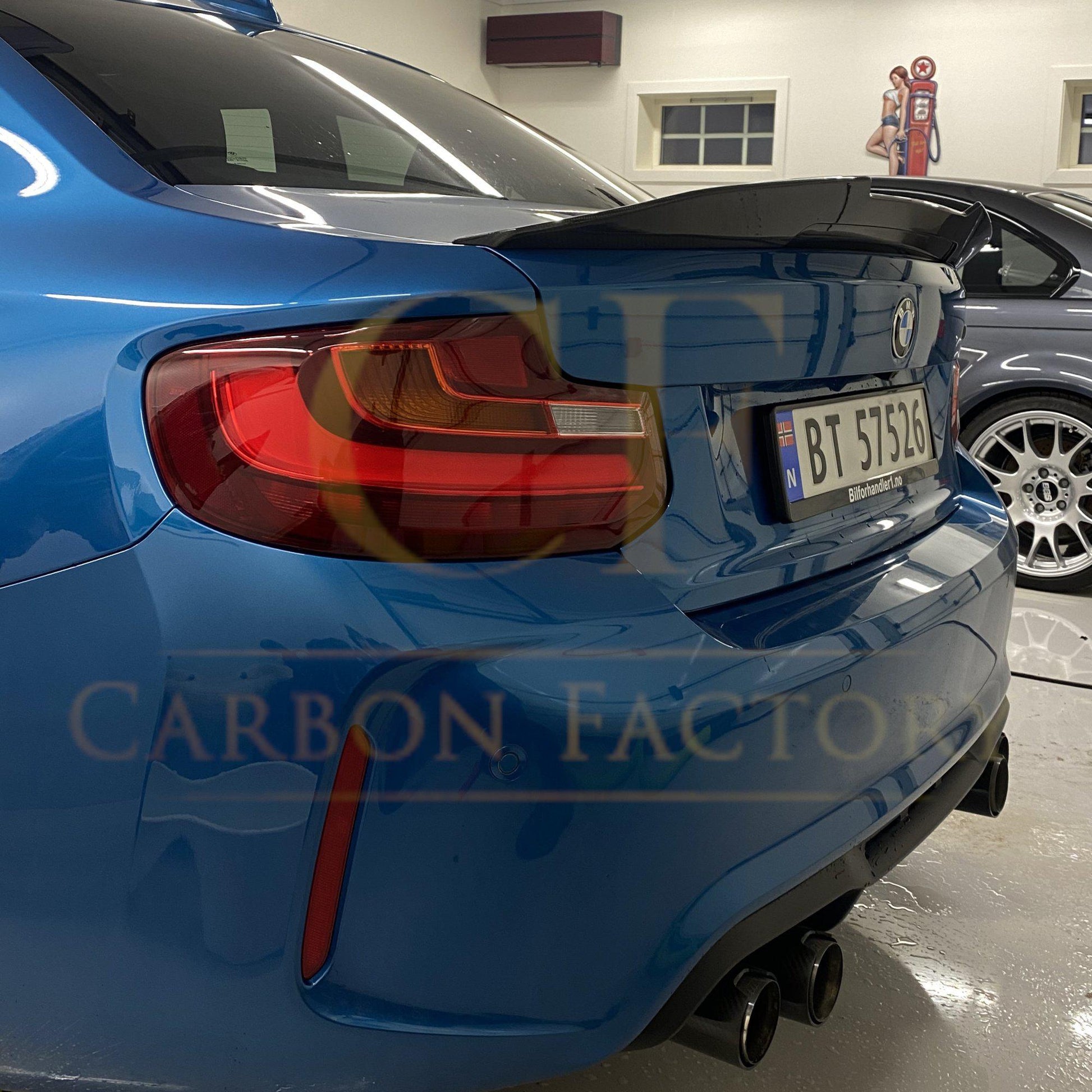 PSM Style Pre-Preg Carbon Fibre Boot Spoiler for BMW 2 Series F22 F87 M2 13-21-Carbon Factory