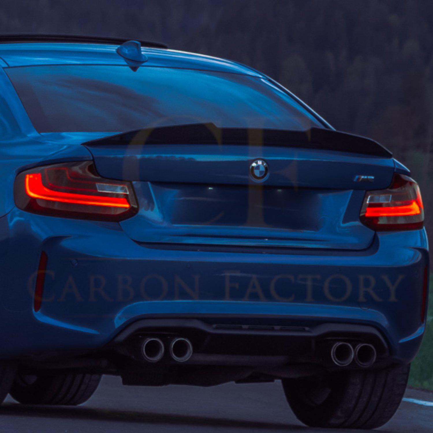 PSM Style Pre-Preg Carbon Fibre Boot Spoiler for BMW 2 Series F22 F87 M2 13-21-Carbon Factory