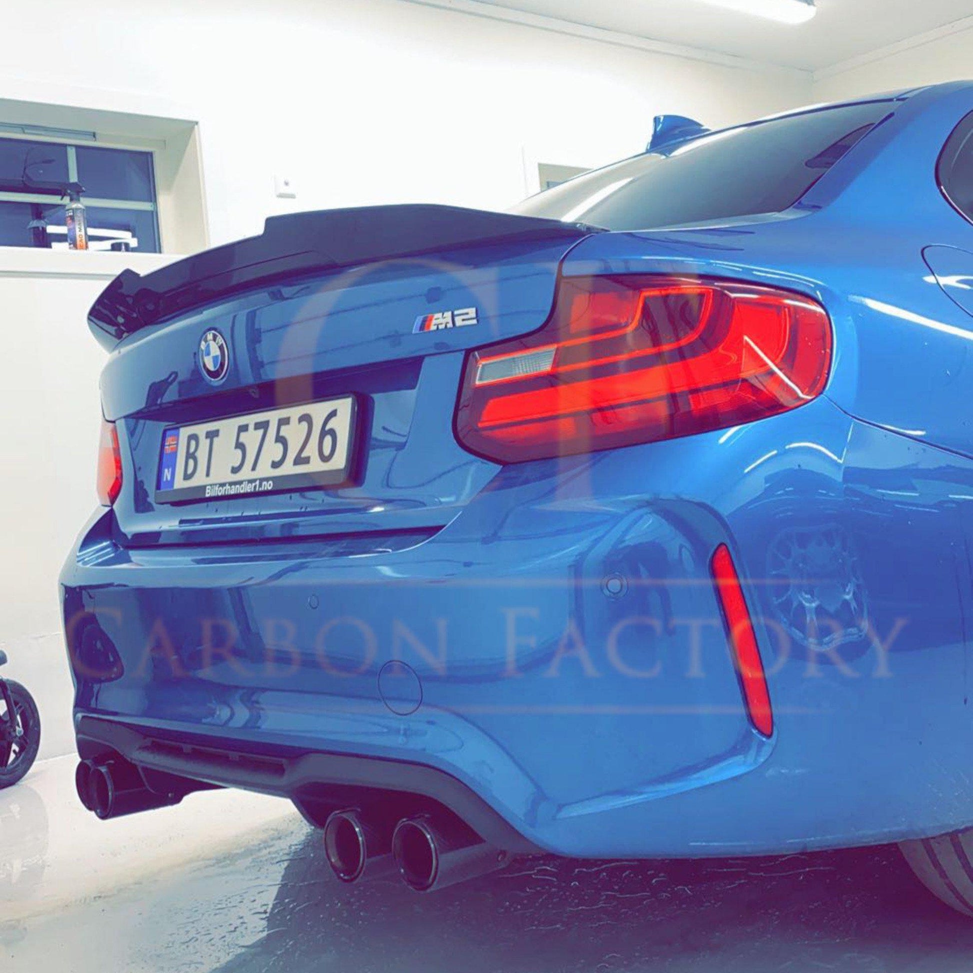 PSM Style Pre-Preg Carbon Fibre Boot Spoiler for BMW 2 Series F22 F87 M2 13-21-Carbon Factory