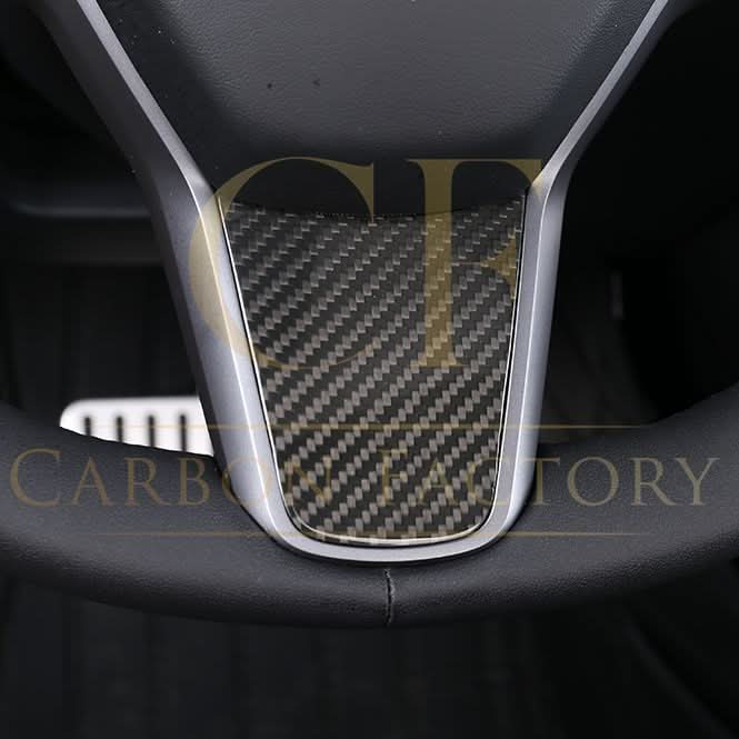 Pre-Preg Carbon Fibre Steering Wheel Trims for Tesla Model 3 & Model Y 17-23 - Carbon Factory