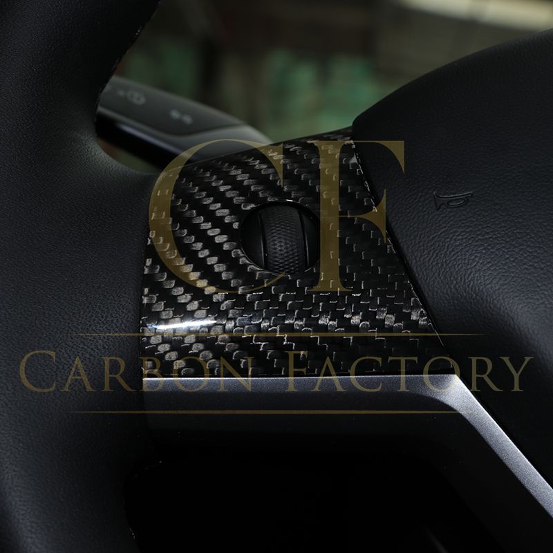 Pre-Preg Carbon Fibre Steering Wheel Trims for Tesla Model 3 & Model Y 17-23-Carbon Factory