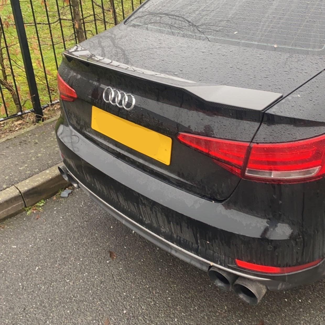 R Style Carbon Fibre Boot Spoiler for Audi A4 S4 B9 16-22-Carbon Factory