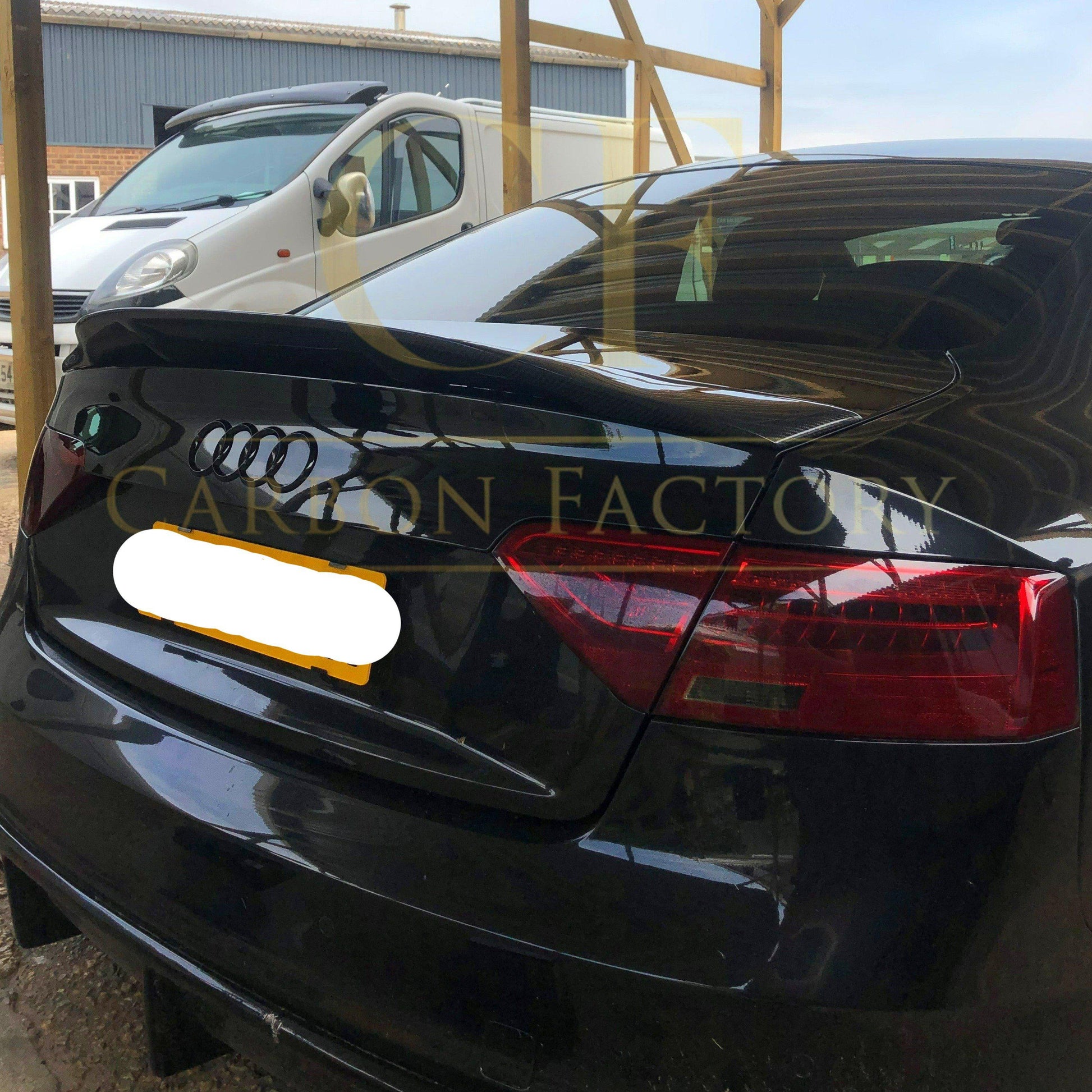 R Style Carbon Fibre Boot Spoiler for Audi B8 B8.5 A5 4 Door 07-16-Carbon Factory