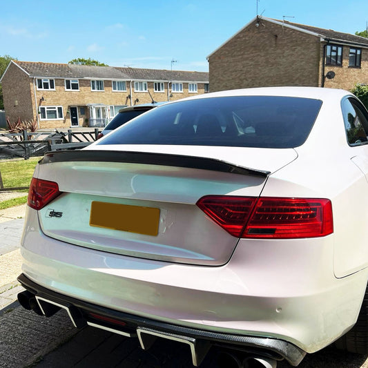 R Style Carbon Fibre Boot Spoiler for Audi B8 B8.5 S5 RS5 2 Door 07-16-Carbon Factory