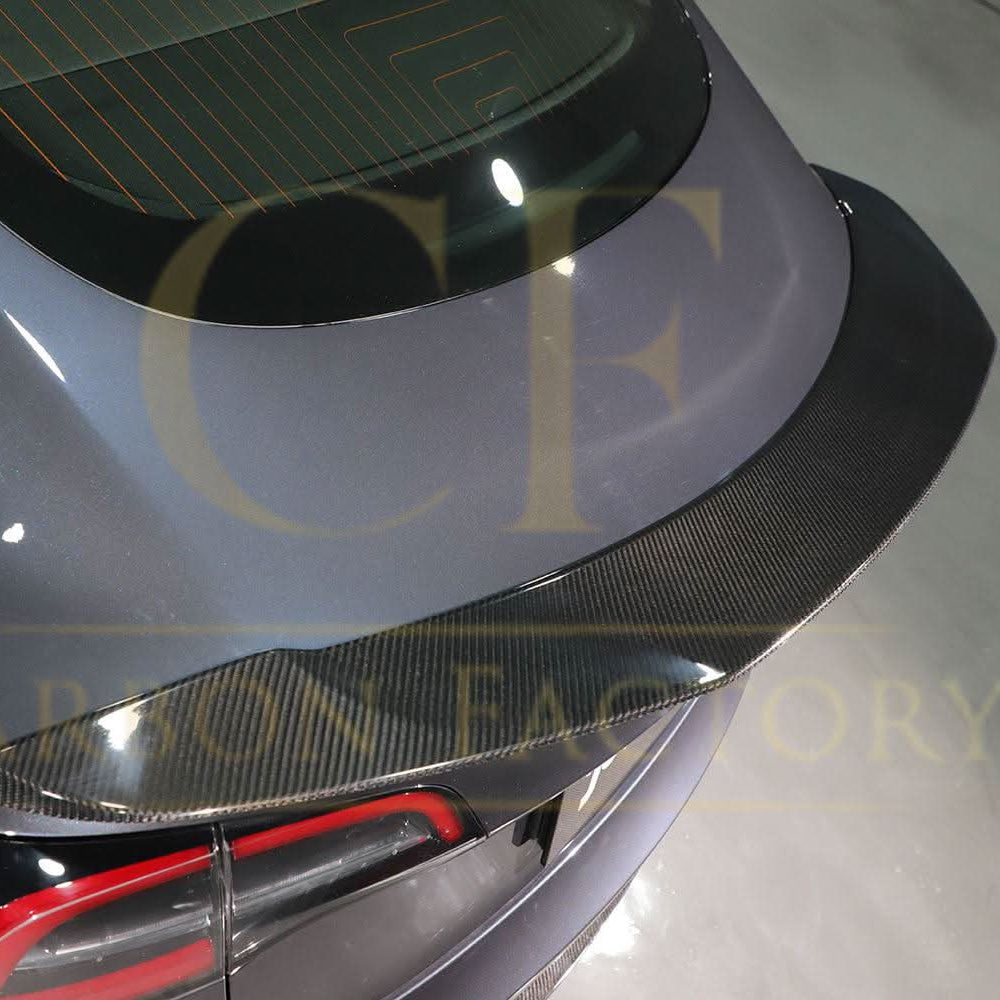 R Style Carbon Fibre Boot Spoiler for Tesla Model 3 16-23 - Carbon Factory