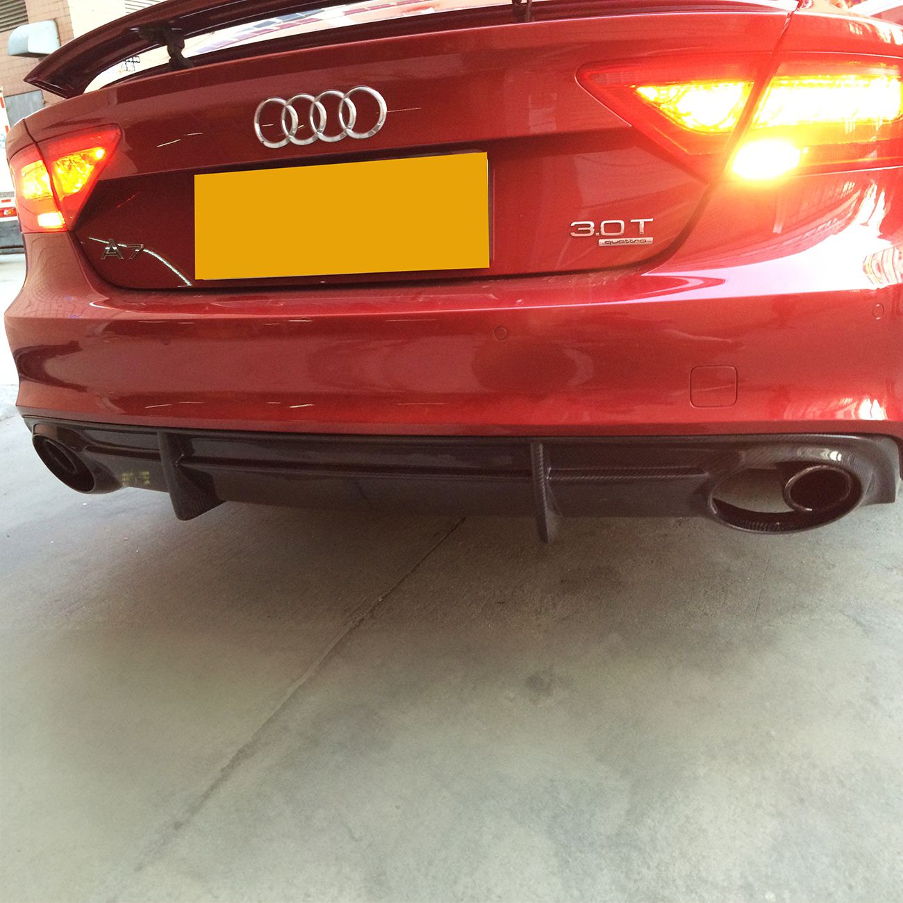 R Style Carbon Fibre Rear Diffuser for Audi 4G A7 S Line 10-14-Carbon Factory