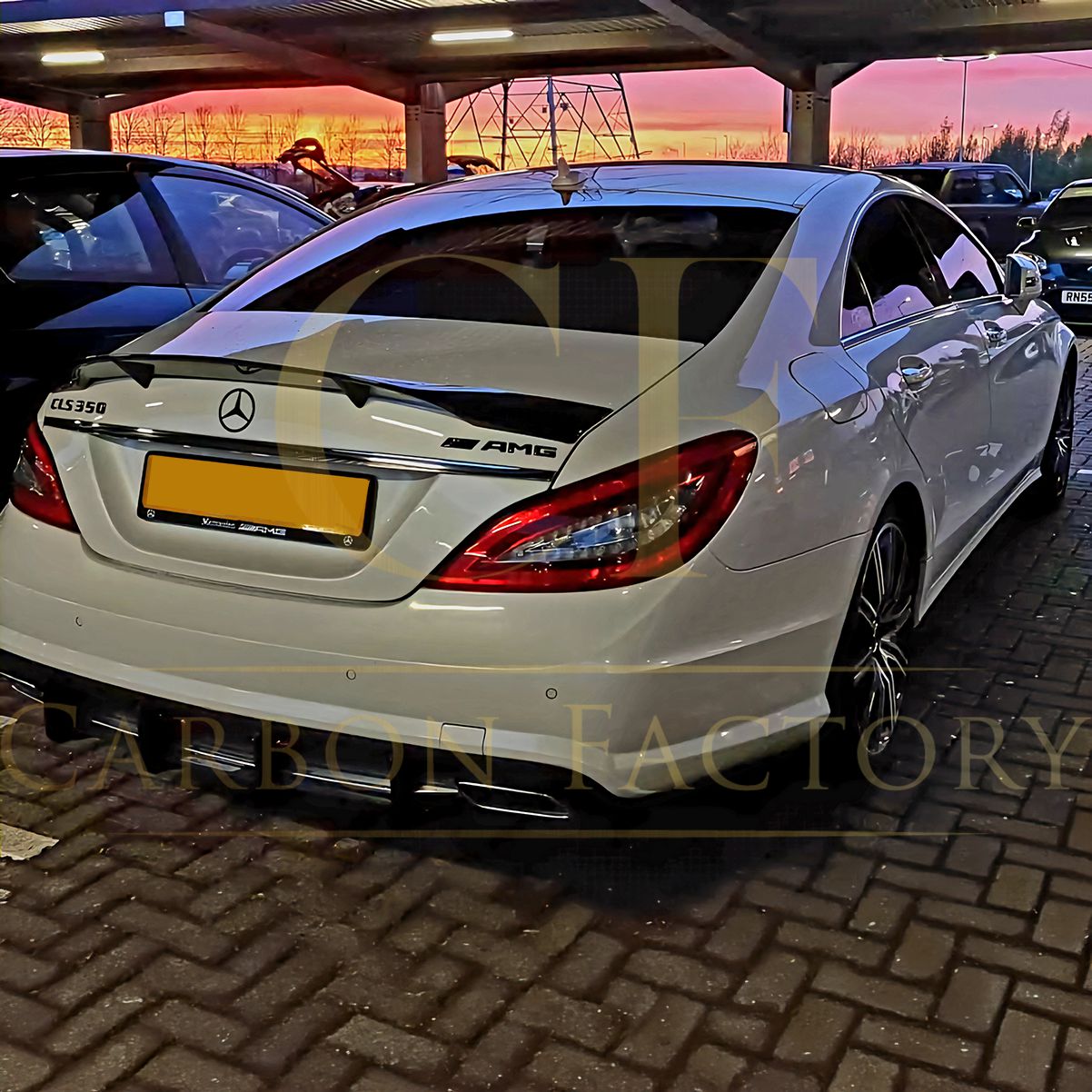 REN Style Carbon Fibre Boot Spoiler for Mercedes Benz C218 CLS 14-18-Carbon Factory