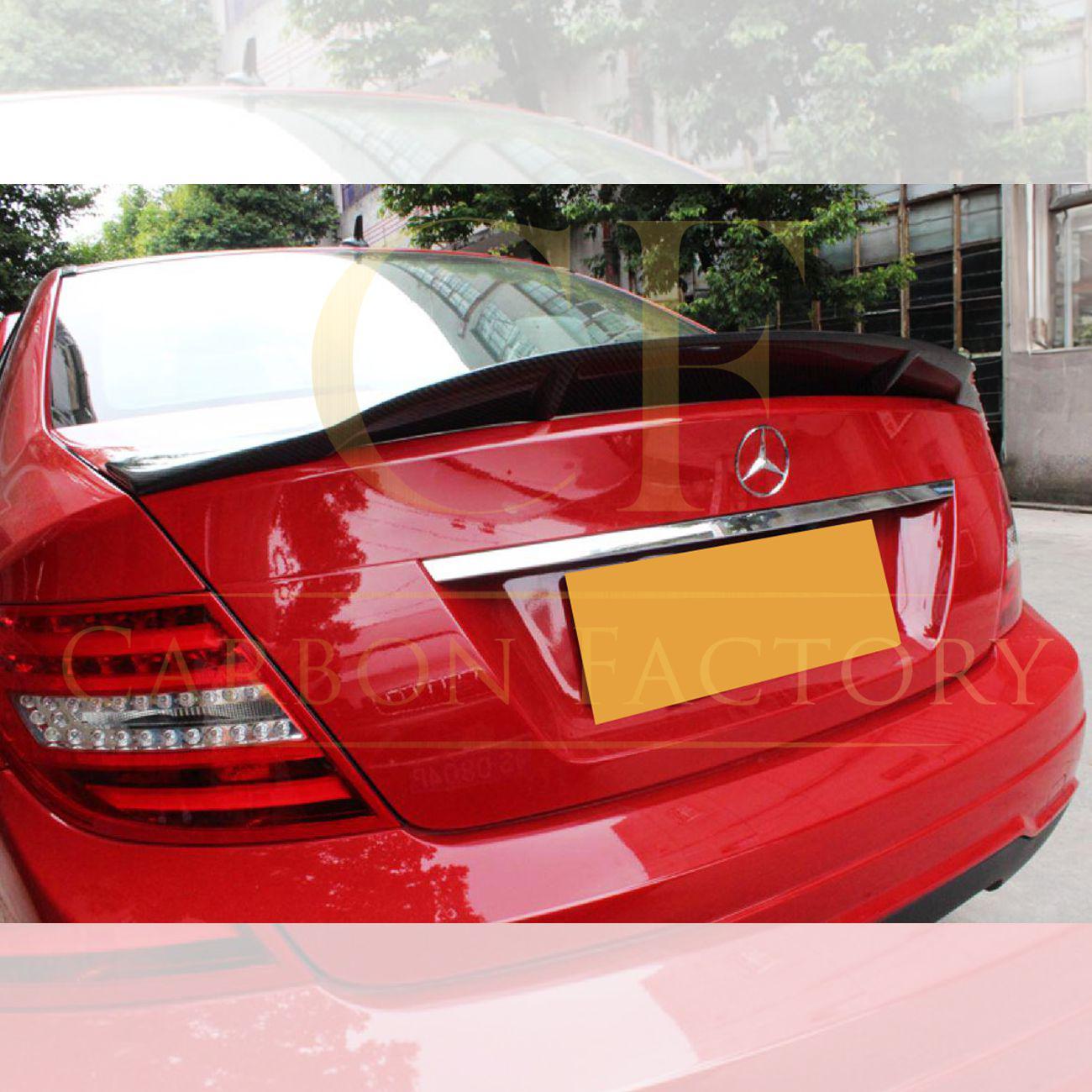REN Style Carbon Fibre Boot Spoiler for Mercedes Benz W204 C Class Saloon 07-14-Carbon Factory