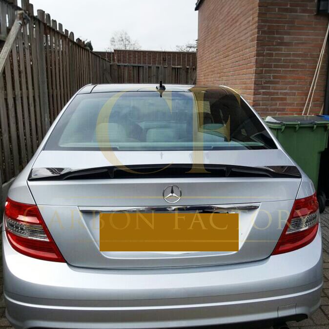 REN Style Carbon Fibre Boot Spoiler for Mercedes Benz W204 C Class Saloon 07-14-Carbon Factory
