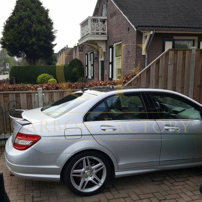 REN Style Carbon Fibre Boot Spoiler for Mercedes Benz W204 C Class Saloon 07-14-Carbon Factory