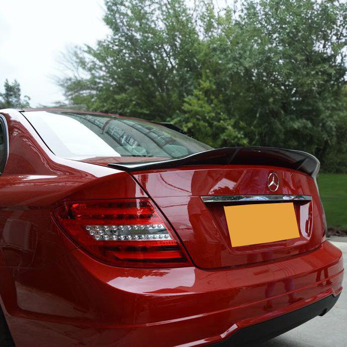 REN Style Carbon Fibre Boot Spoiler for Mercedes Benz W204 C Class Saloon 07-14-Carbon Factory
