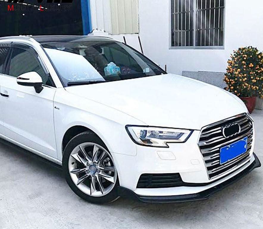 RS Style Carbon Fibre Front Splitter for Audi A3 Hatchback Non S Line 17-19-Carbon Factory