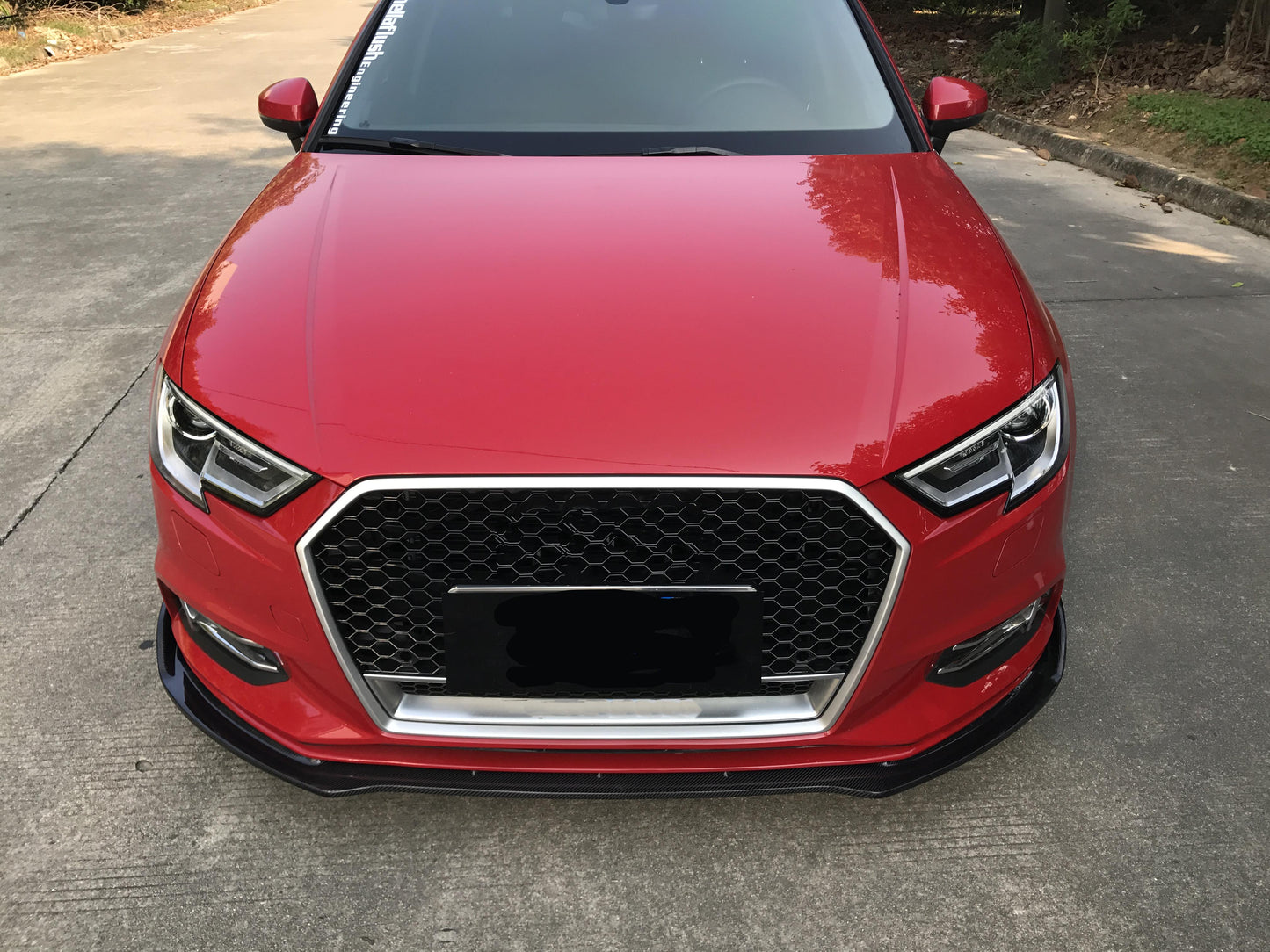 RS Style Carbon Fibre Front Splitter for Audi A3 Saloon Non S Line 16-19-Carbon Factory