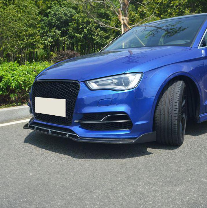 RS Style Carbon Fibre Front Splitter for Audi A3 Saloon S Line & S3 13-15-Carbon Factory