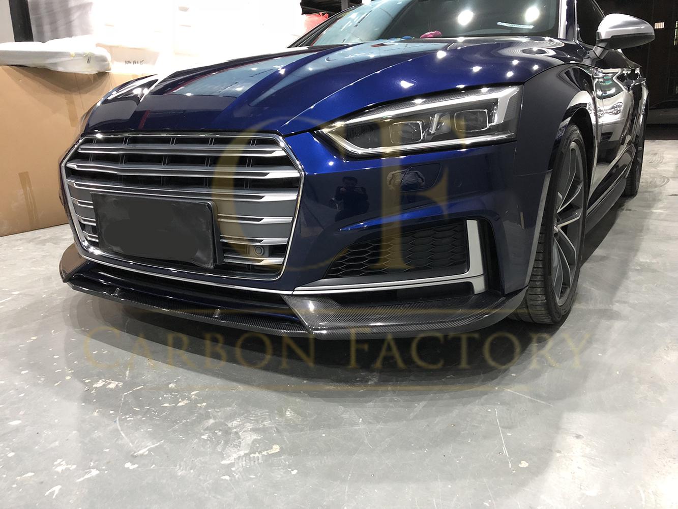 RS Style Carbon Fibre Front Splitter for Audi B9 A5 S Line & S5 17-19-Carbon Factory
