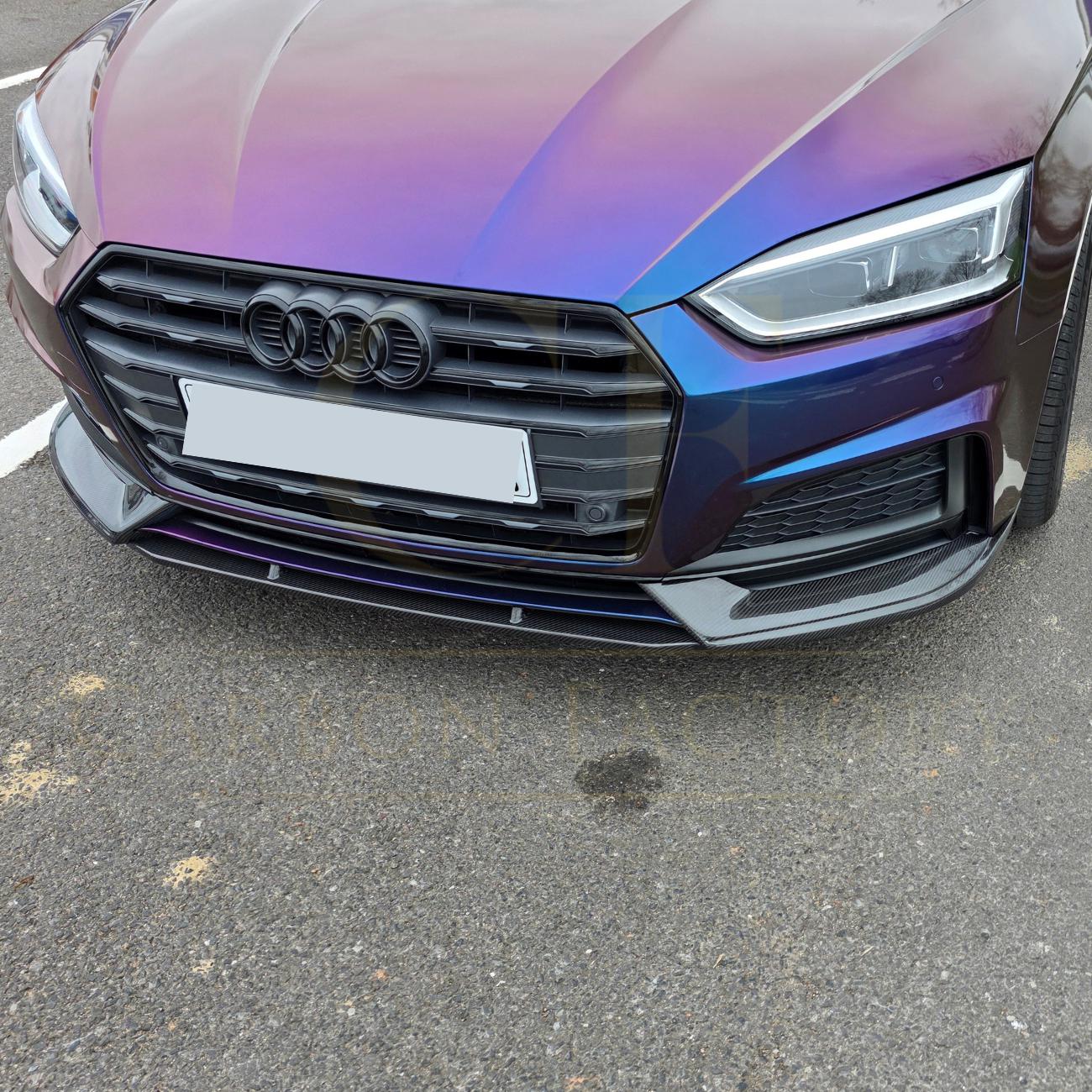 RS Style Carbon Fibre Front Splitter for Audi B9 A5 S Line & S5 17-19-Carbon Factory