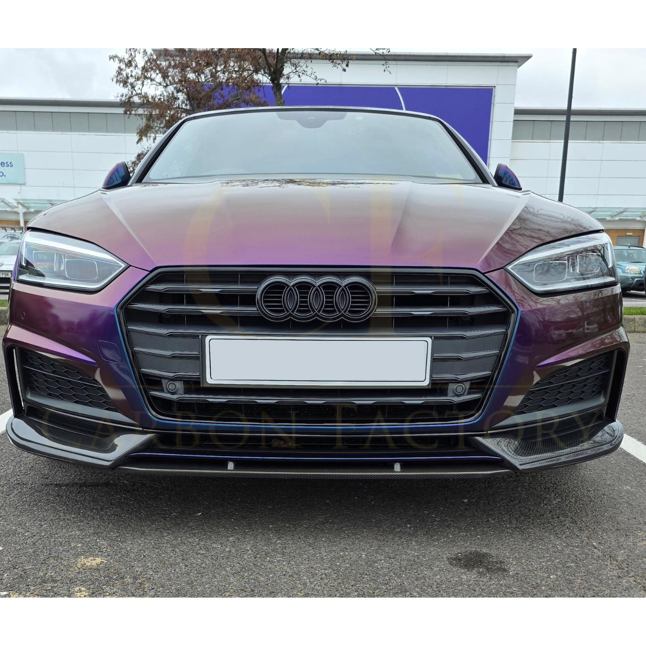 RS Style Carbon Fibre Front Splitter for Audi B9 A5 S Line & S5 17-19-Carbon Factory