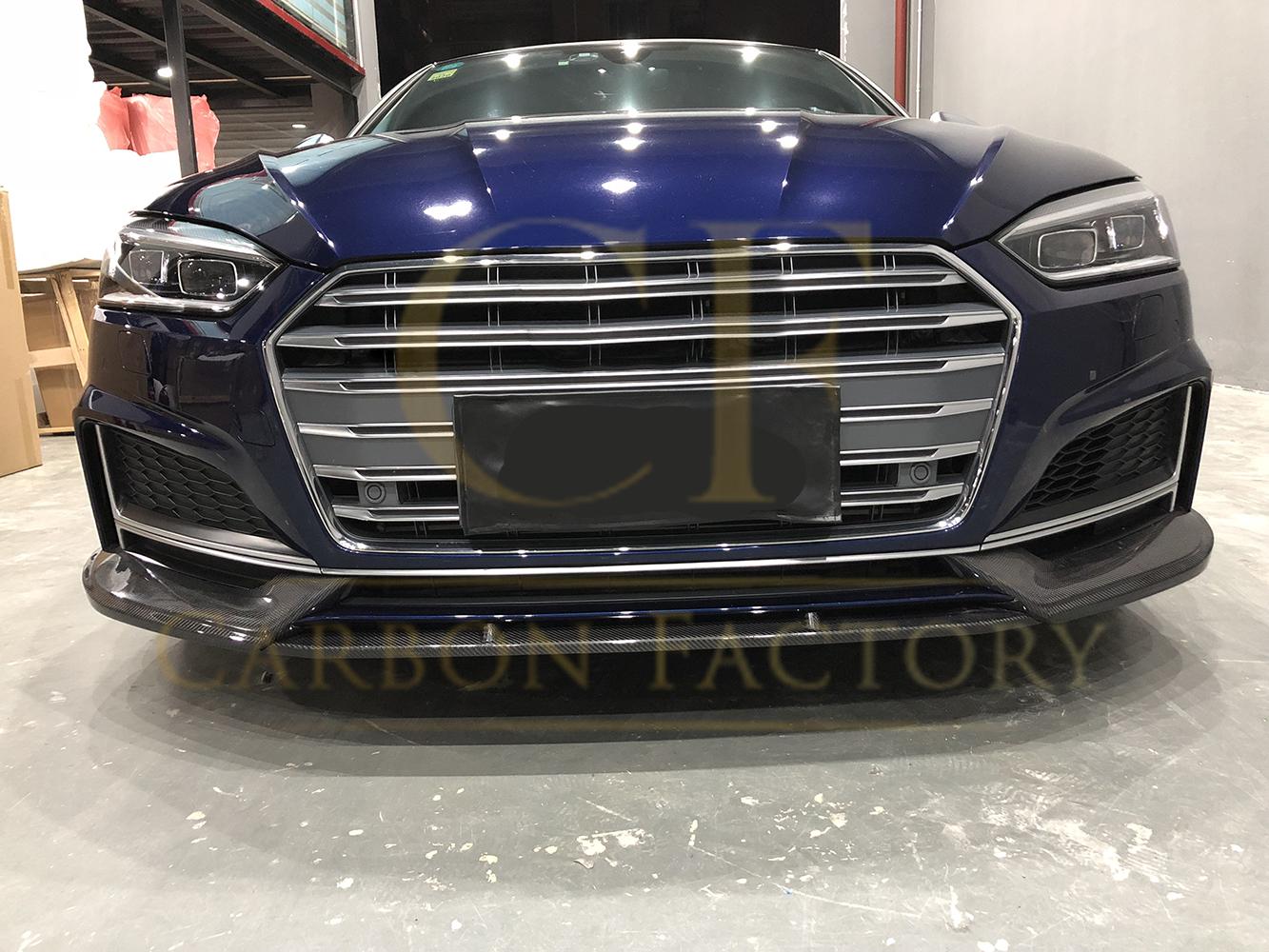 RS Style Carbon Fibre Front Splitter for Audi B9 A5 S Line & S5 17-19-Carbon Factory