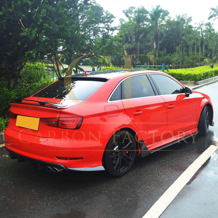 RS Style Carbon Fibre Rear Diffuser for Audi A3 S Line S3 Saloon 13-15-Carbon Factory