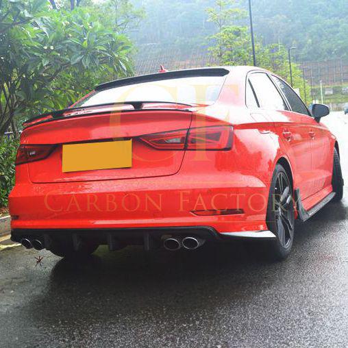 RS Style Carbon Fibre Rear Diffuser for Audi A3 S Line S3 Saloon 13-15-Carbon Factory