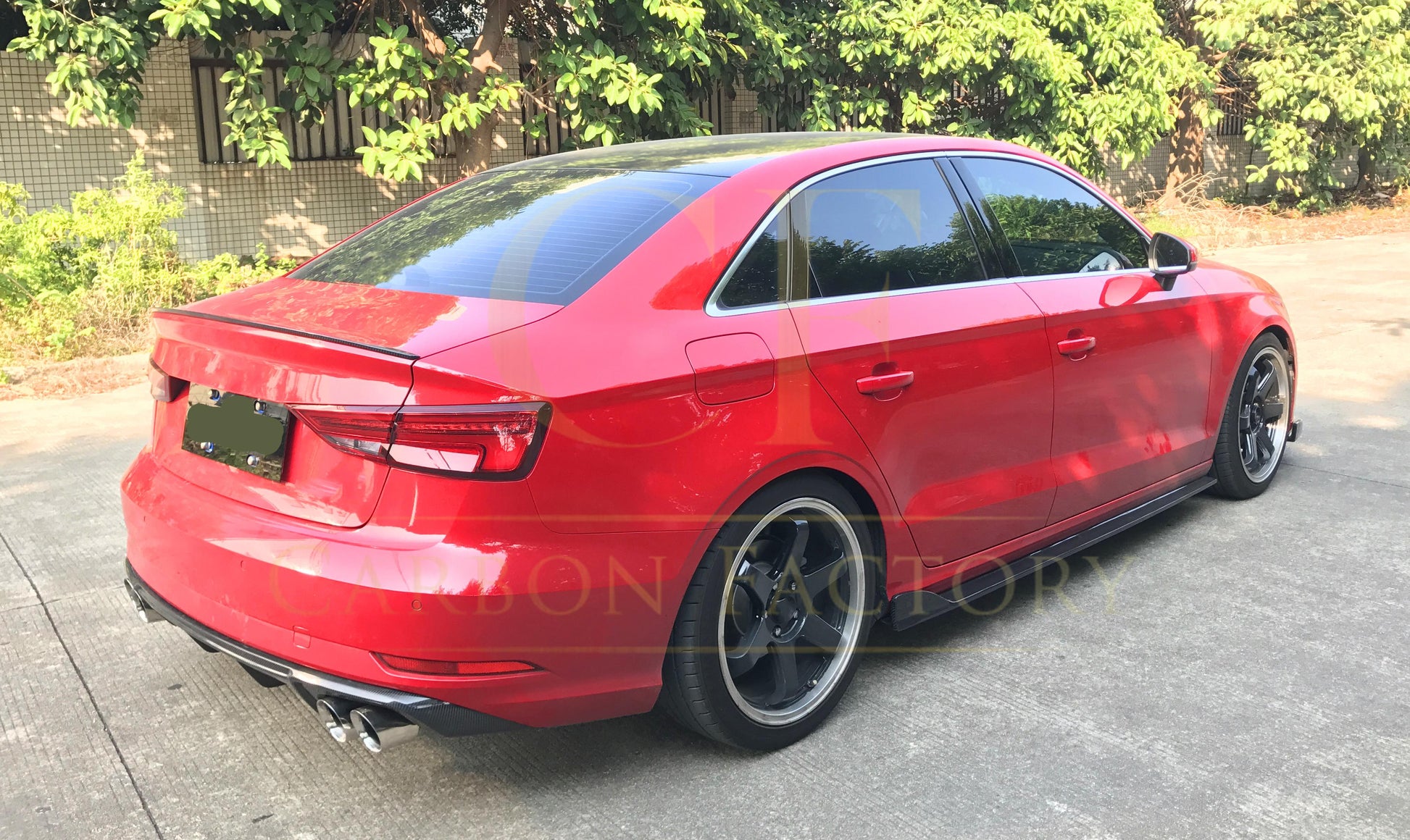 RS Style Carbon Fibre Side Skirts for Audi A3 Saloon (Non S Line) 16-19-Carbon Factory