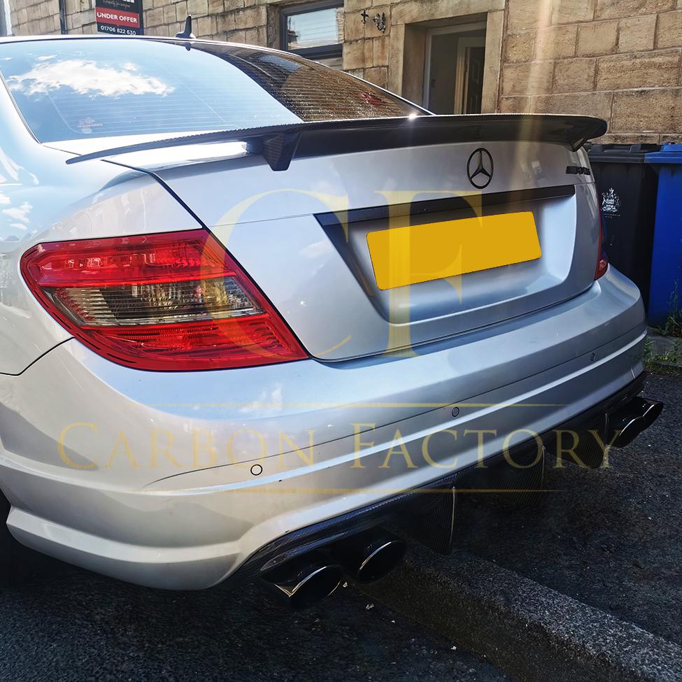 RT Style Carbon Fibre Boot Spoiler for Mercedes Benz W204 C Class Saloon 07-14-Carbon Factory
