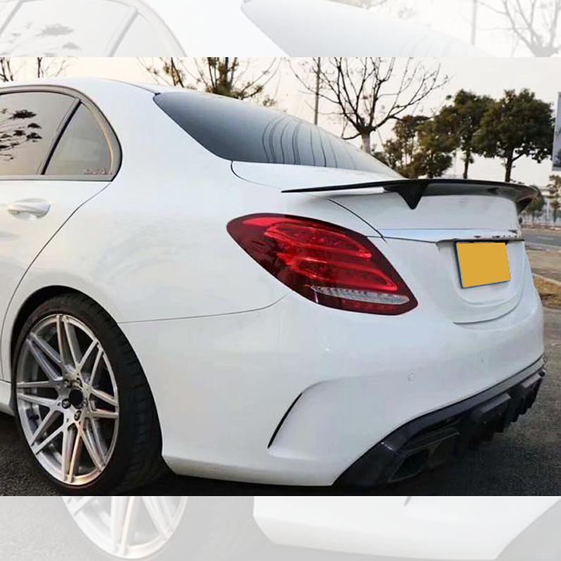 RT Style Carbon Fibre Boot Spoiler for Mercedes Benz W204 C Class Saloon 07-14-Carbon Factory