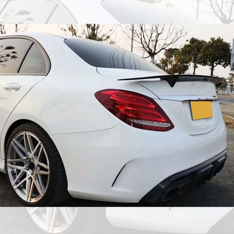 RT Style Carbon Fibre Boot Spoiler for Mercedes Benz W204 C Class Saloon 07-14 - Carbon Factory