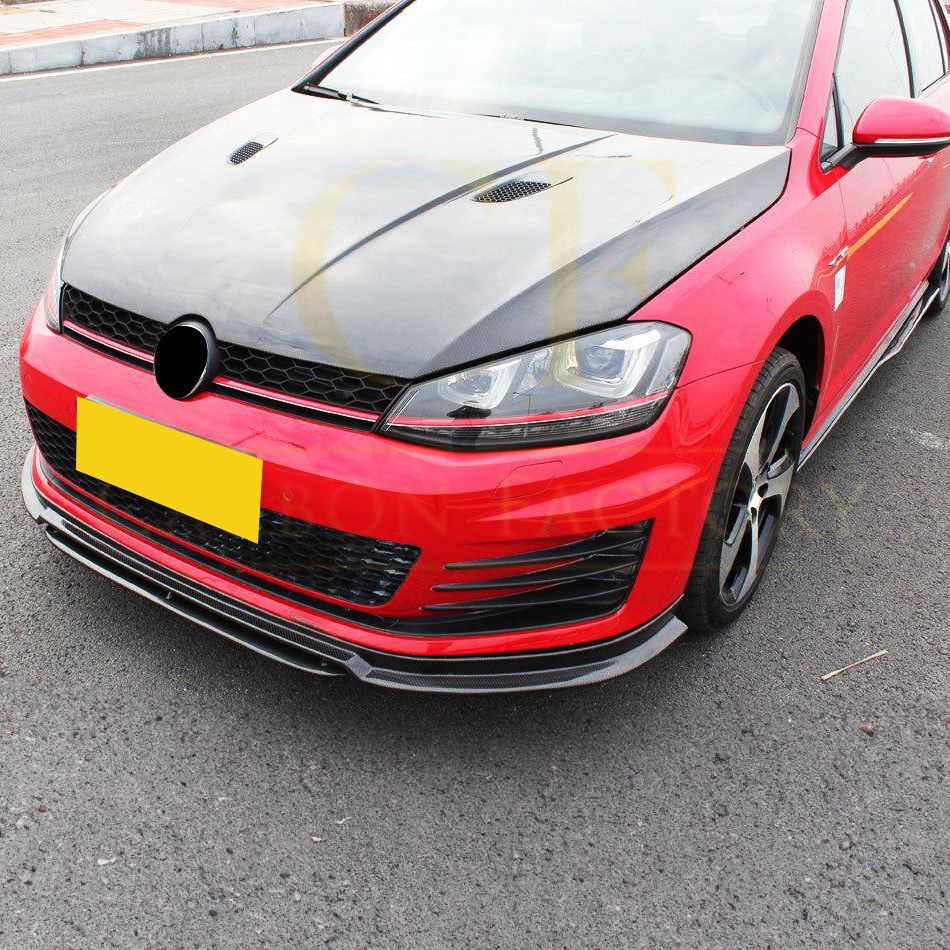 RZ Style Carbon Fibre Front Splitter for VW Golf MK7 GTI 14-17-Carbon Factory