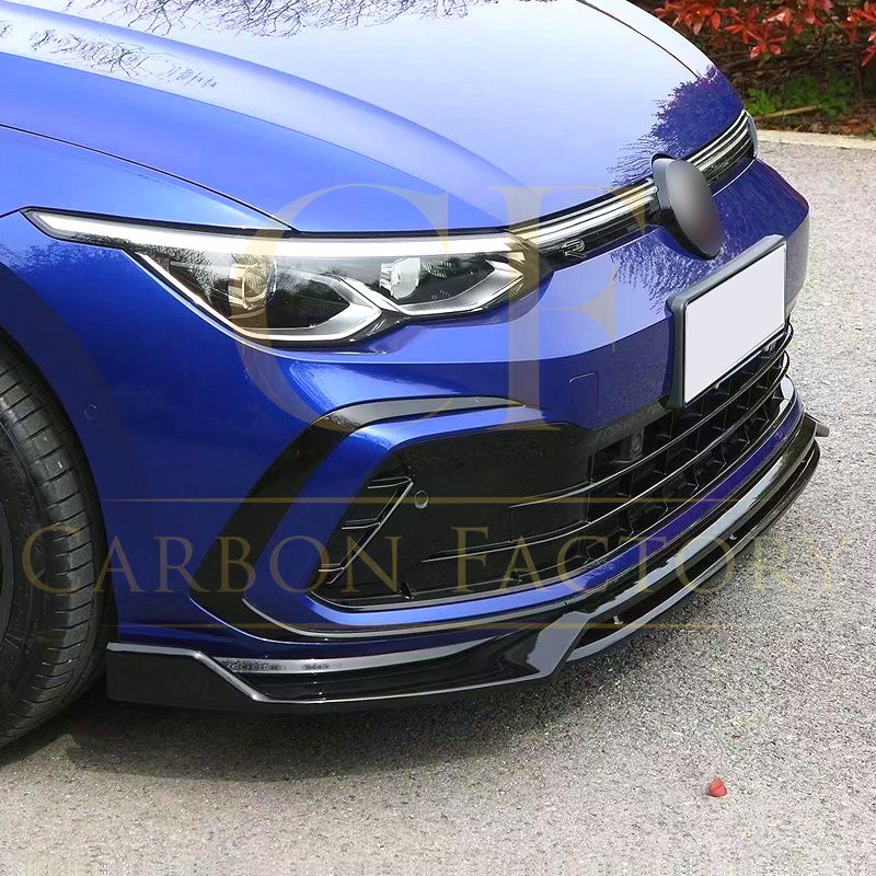 RZ Style Gloss Black Front Splitter for VW Golf MK8 GTI / R-LINE 21-23-Carbon Factory