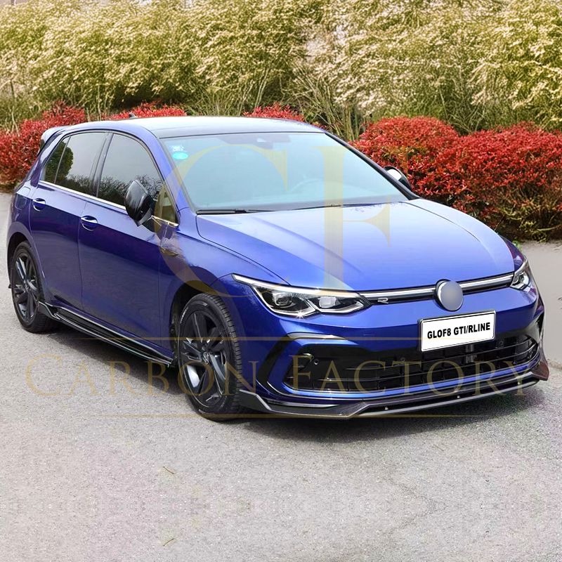 RZ Style Gloss Black Front Splitter for VW Golf MK8 GTI / R-LINE 21-23-Carbon Factory