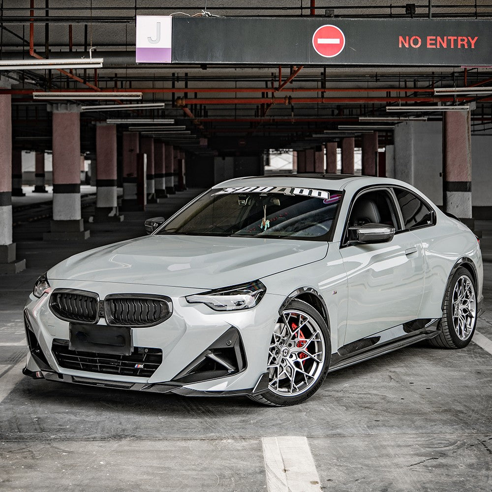 SQ Style Pre-Preg Carbon Fibre Front Splitter for BMW 2 Series G42 Coupe 21-Present - Carbon Factory