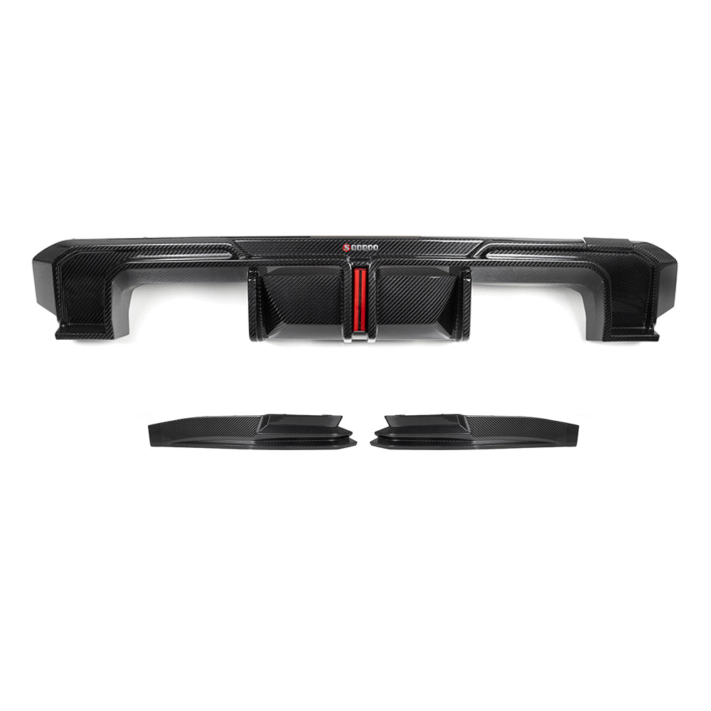 SQA-LED Style 3 Pieces Pre-Preg Carbon Fibre Rear Diffuser for BMW G80 G81 M3 G82 G83 M4 21-Present - Carbon Factory