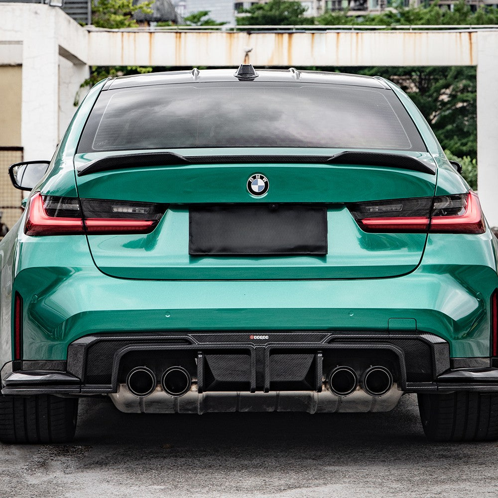 SQ-A Style 3 Pieces Pre-Preg Carbon Fibre Rear Diffuser for BMW G80 G81 M3 G82 G83 M4 21-Present