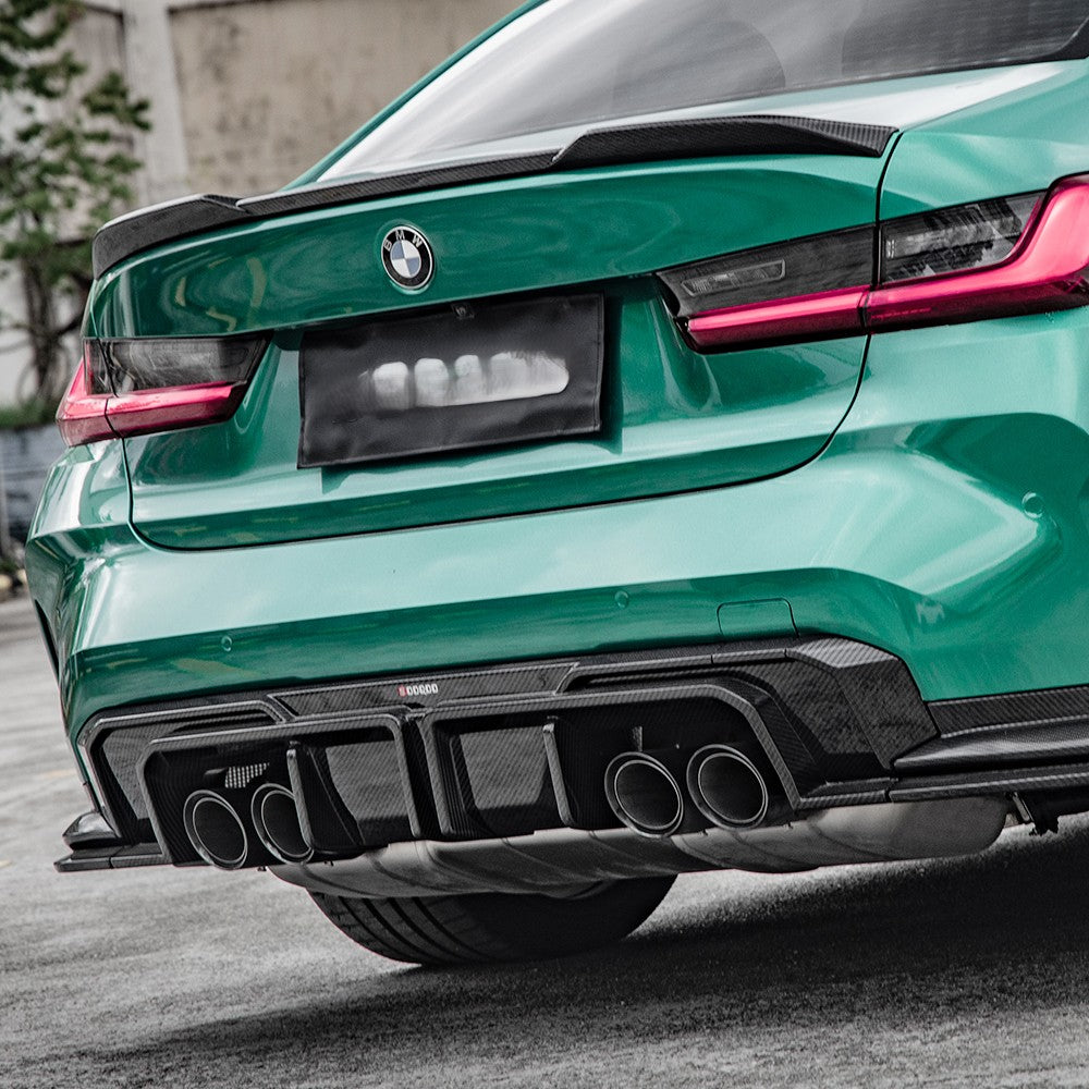 SQ-A Style 3 Pieces Pre-Preg Carbon Fibre Rear Diffuser for BMW G80 G81 M3 G82 G83 M4 21-Present