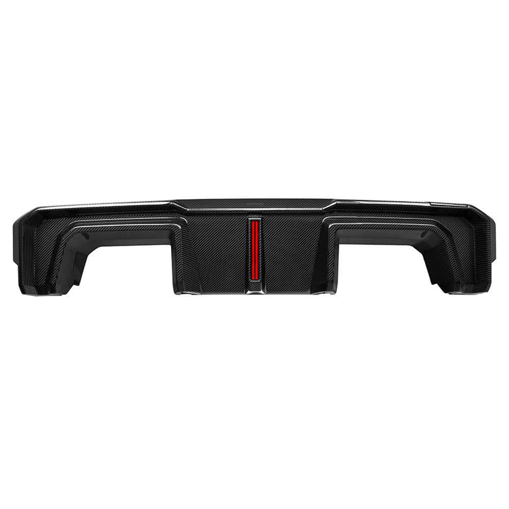 SQB LED Style 3 Pieces Pre-Preg Carbon Fibre Rear Diffuser for BMW G80 G81 M3 G82 G83 M4 21-Present - Carbon Factory