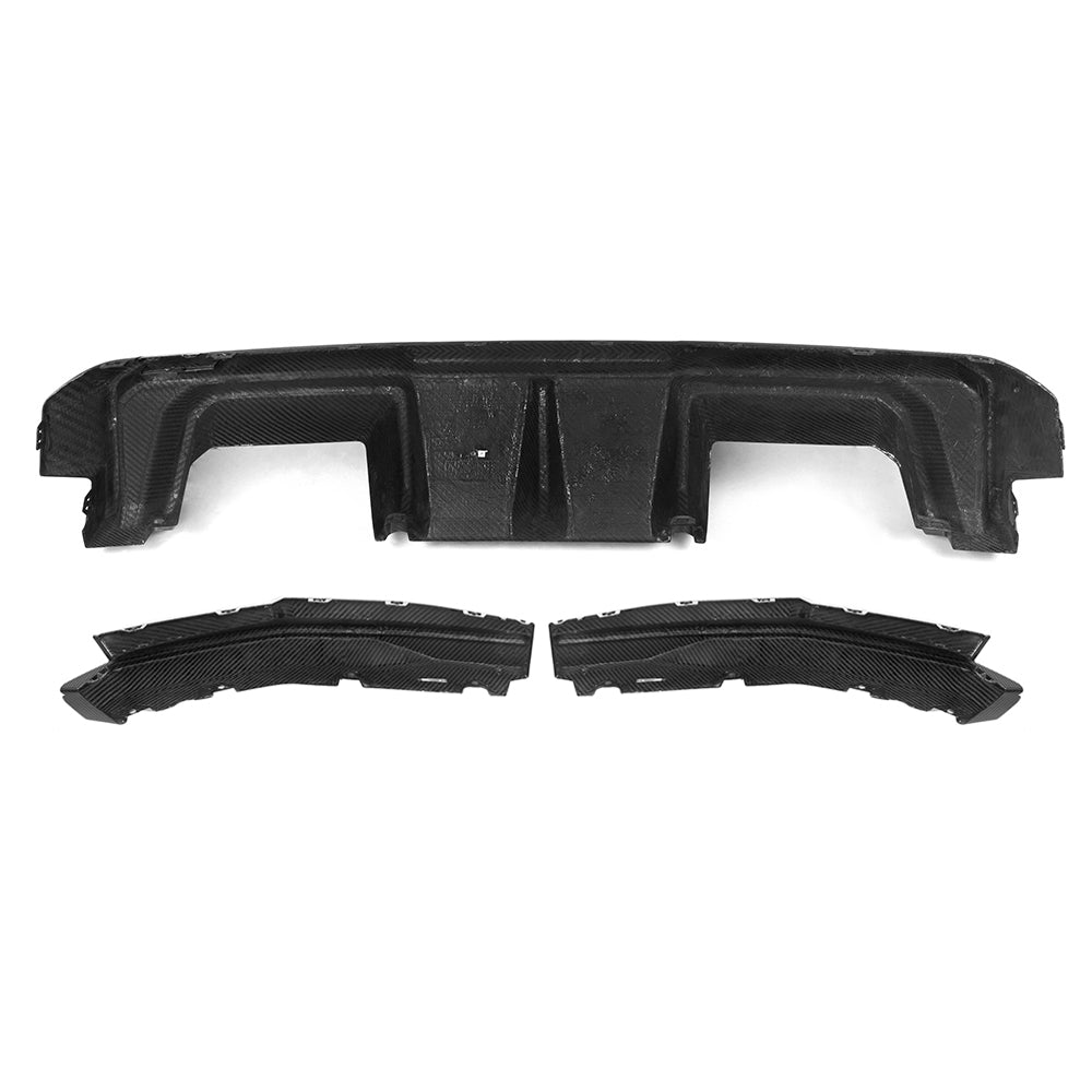 SQ-B Style 3 Pieces Pre-Preg Carbon Fibre Rear Diffuser for BMW G80 G81 M3 G82 G83 M4 21-Present - Carbon Factory