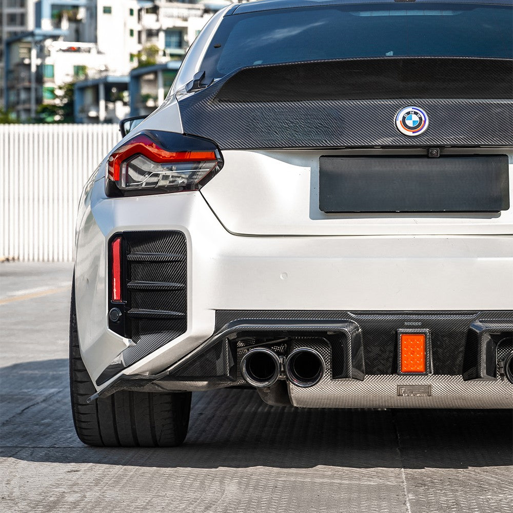 SQ-C Style Pre-Preg Carbon Fibre Rear Diffuser with LED for BMW G87 M2 2023-Present - Carbon Factory