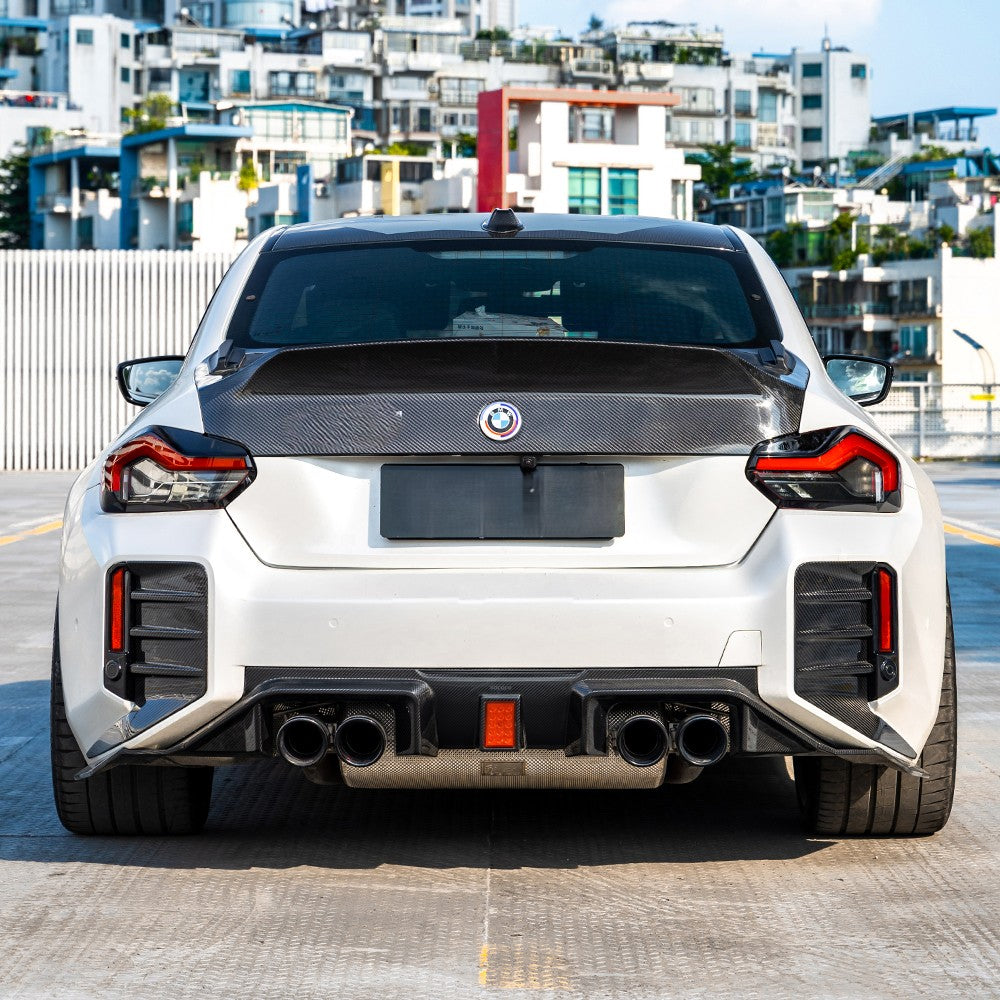 SQ-C Style Pre-Preg Carbon Fibre Rear Diffuser with LED for BMW G87 M2 2023-Present - Carbon Factory