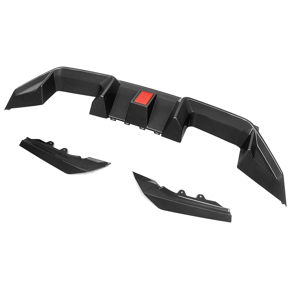 SQ-C Style Pre-Preg Carbon Fibre Rear Diffuser with LED for BMW G87 M2 2023-Present - Carbon Factory