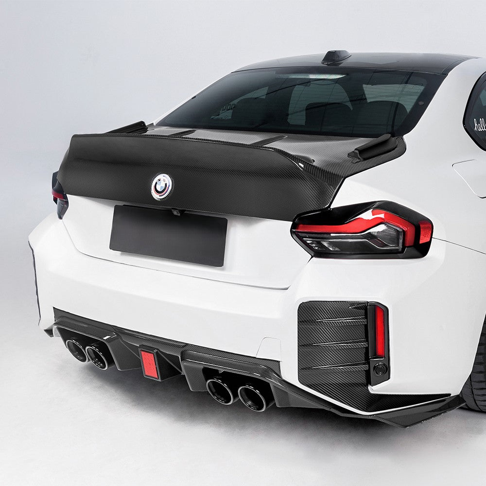 SQ-C Style Pre-Preg Carbon Fibre Rear Diffuser with LED for BMW G87 M2 2023-Present - Carbon Factory