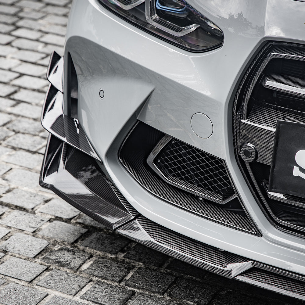 SQ Style Pre-Preg Carbon Fibre Front Bumper Inserts for BMW G80 M3 G82 G83 M4 21-Present - Carbon Factory