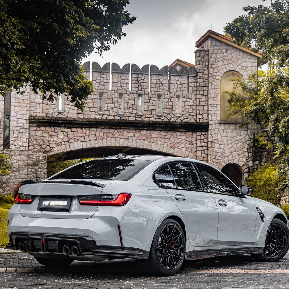 SQ Style Pre-Preg Carbon Fibre Side Skirts for BMW G80 G81 M3 21-Present - Carbon Factory