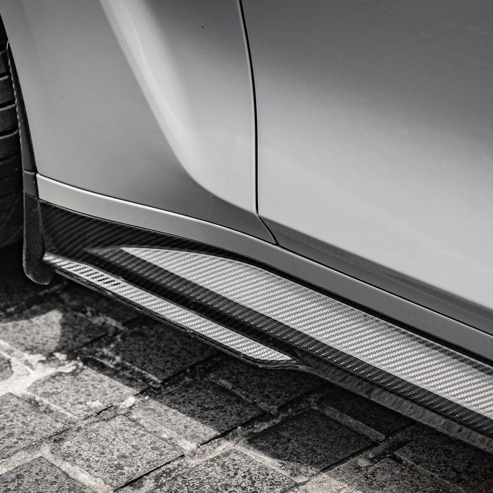 SQ Style Pre-Preg Carbon Fibre Side Skirts for BMW G80 G81 M3 21-Present - Carbon Factory