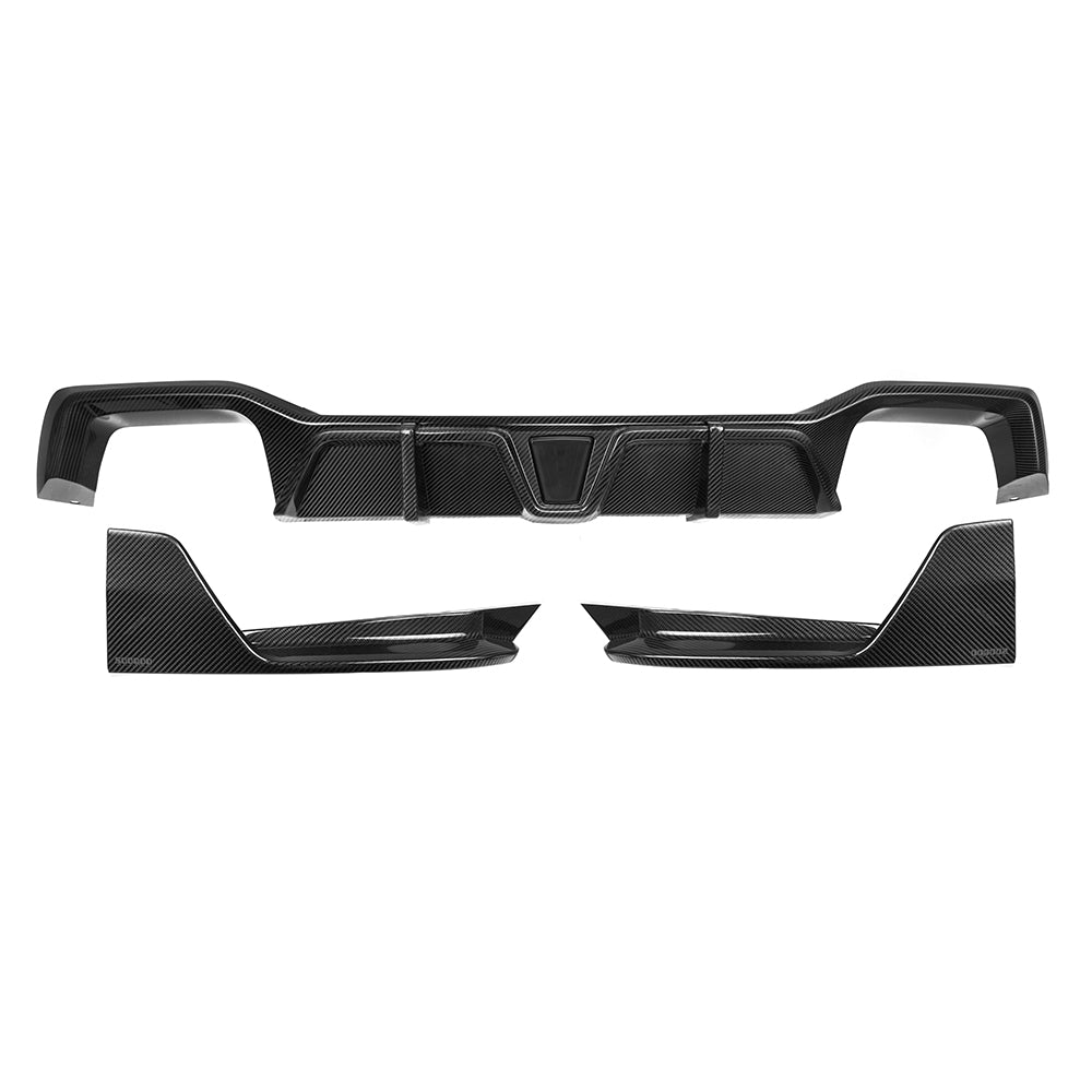 SQ LED Style Pre-Preg Carbon Fibre Diffuser for BMW F98 X4M LCI 22-26 - Carbon Factory