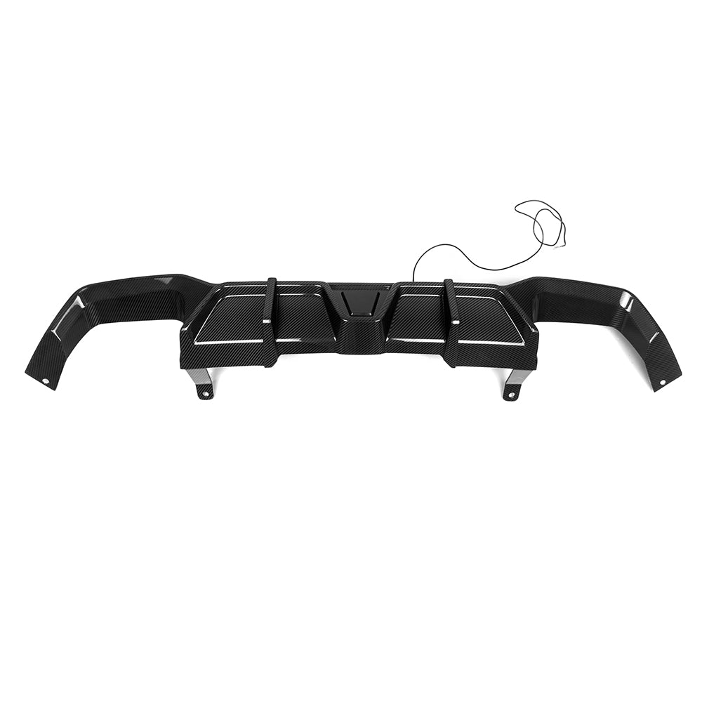 SQ LED Style Pre-Preg Carbon Fibre Diffuser for BMW G02 LCI 22-Present - Carbon Factory