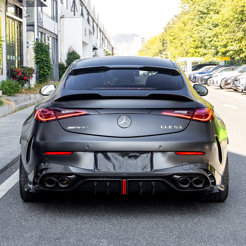 SQ Style Pre-preg Carbon Boot Spoiler for Mercedes C236 CLE53 24-26 - Carbon Factory